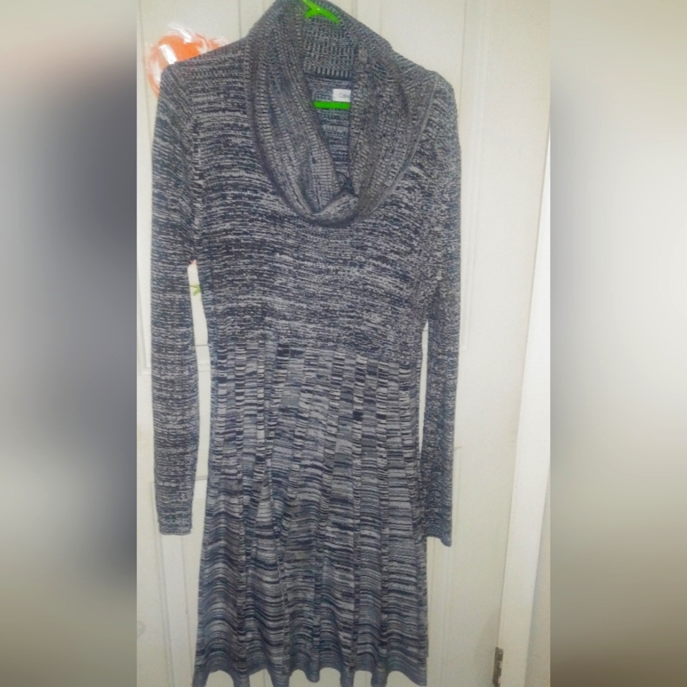 Calvin Klein Cowl Neck Knit Sweater Dress, XL